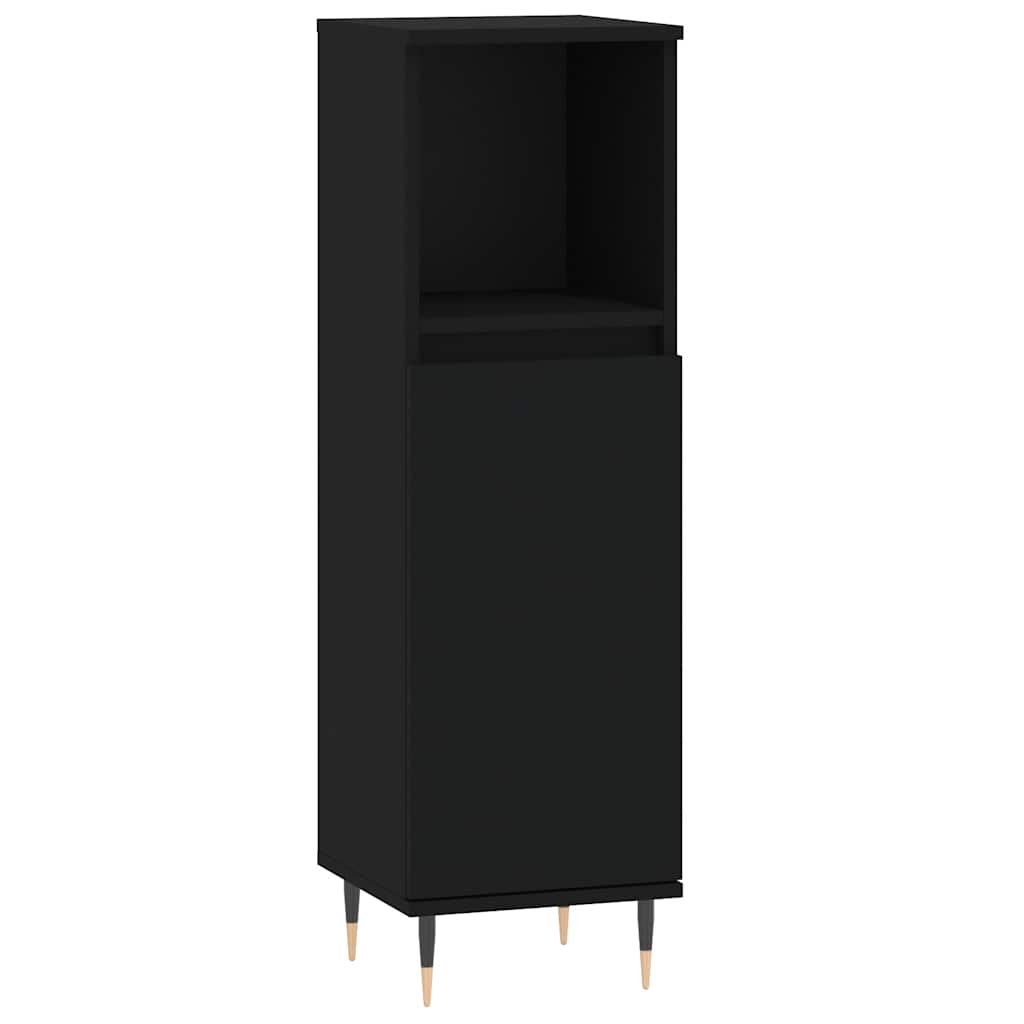 8720845875602_a_en_hd_1 vidaXL Bathroom Cabinet Black 30x30x100 cm Engineered Wood - Image 2