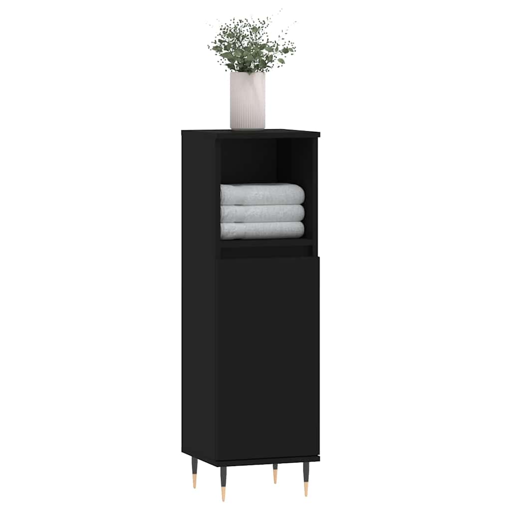 8720845875602_g_en_hd_1 vidaXL Bathroom Cabinet Black 30x30x100 cm Engineered Wood - Image 3