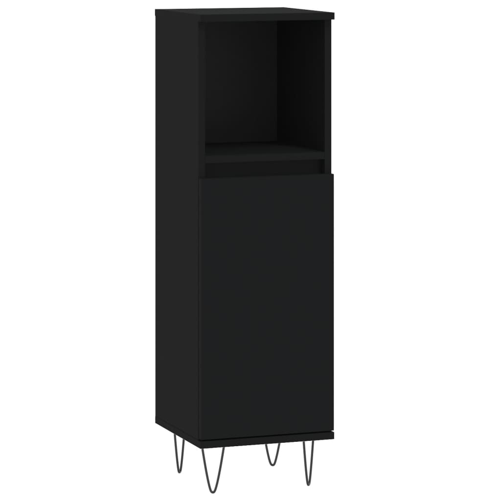 8720845875688_a_en_hd_1 vidaXL Bathroom Cabinet Black 30x30x100 cm Engineered Wood - Image 2