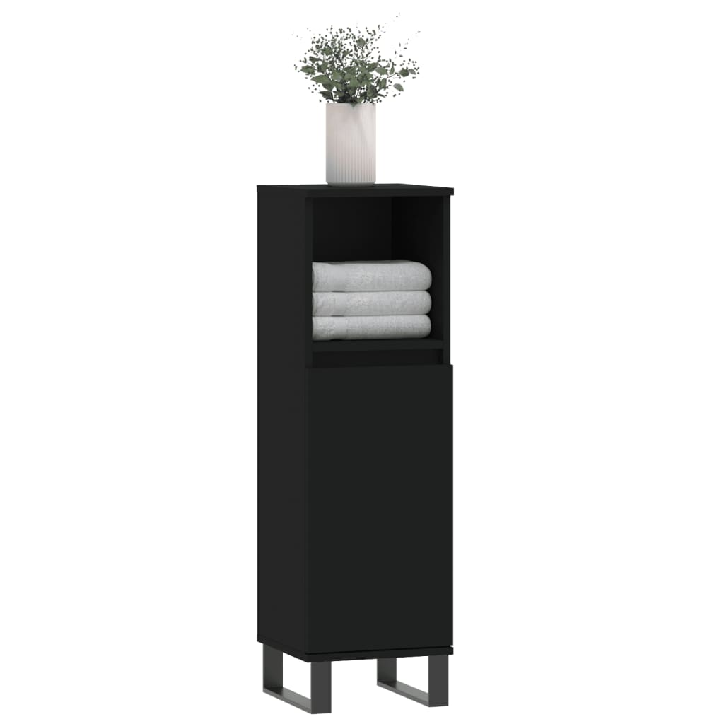 8720845875763_g_en_hd_1 vidaXL Bathroom Cabinet Black 30x30x100 cm Engineered Wood - Image 3