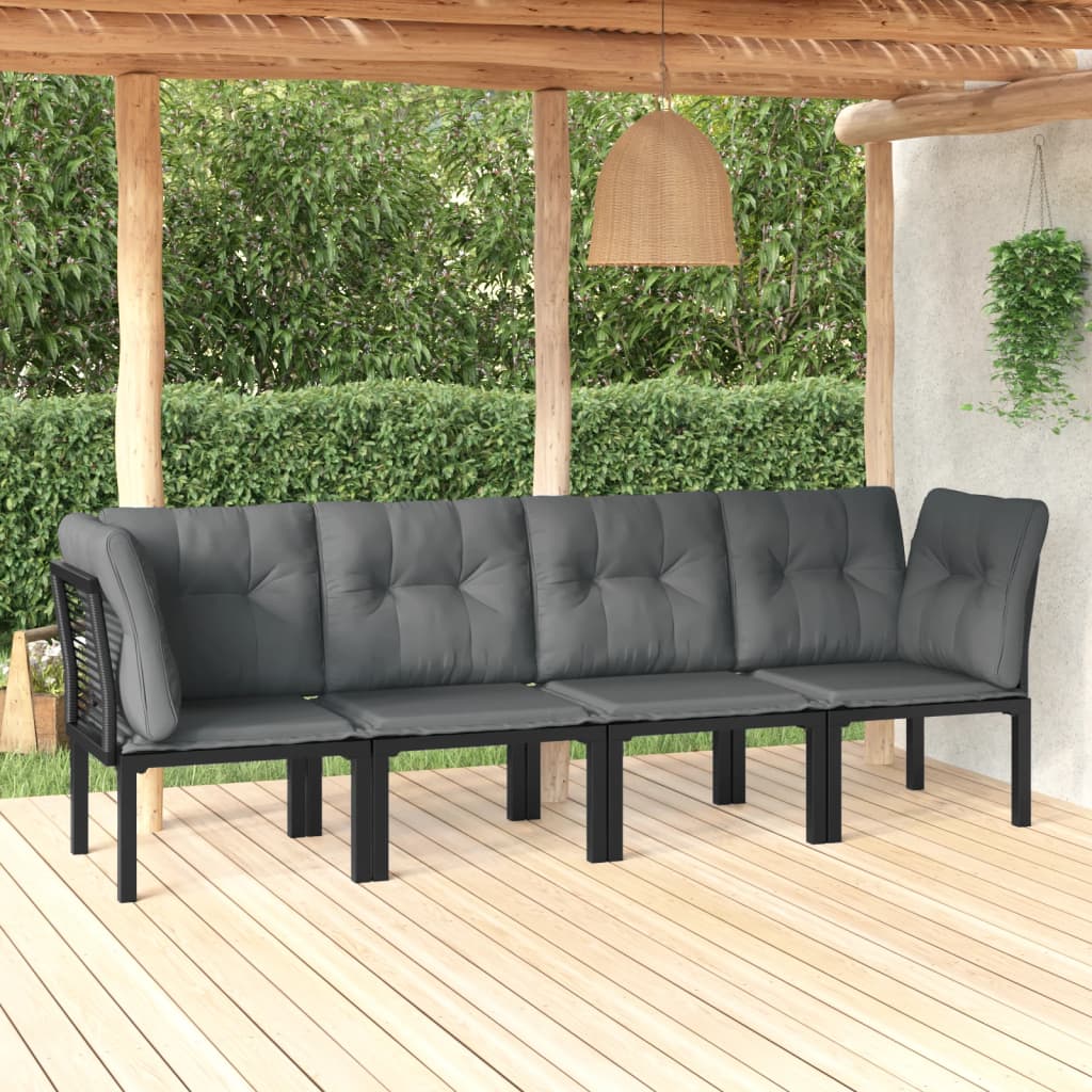 8720845879624_m_en_hd_1 vidaXL 4 Piece Garden Lounge Set Black and Grey Poly Rattan - Image 1