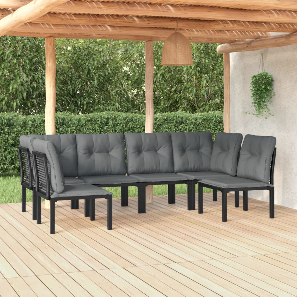 8720845879679_m_en_hd_1 vidaXL 6 Piece Garden Lounge Set Black and Grey Poly Rattan - Image 1