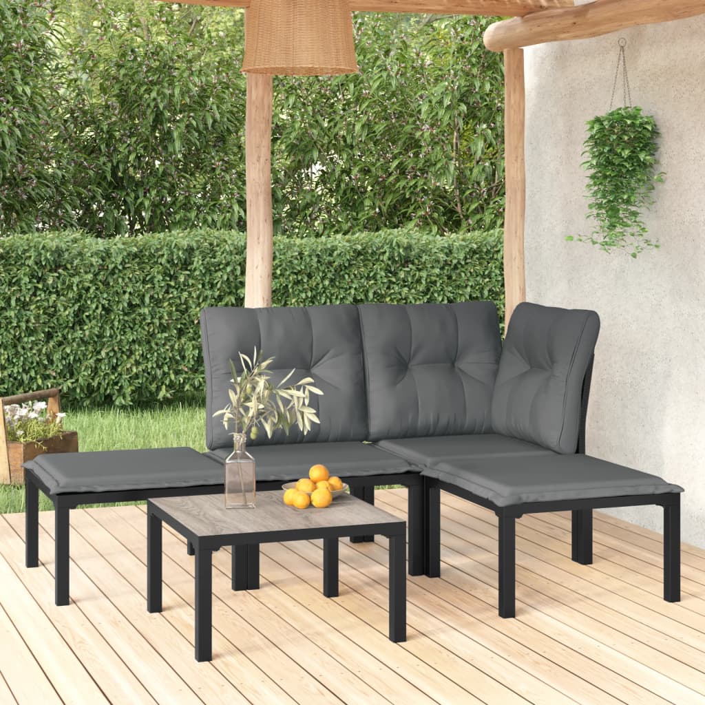 8720845879716_m_en_hd_1 vidaXL 5 Piece Garden Lounge Set Black and Grey Poly Rattan - Image 1