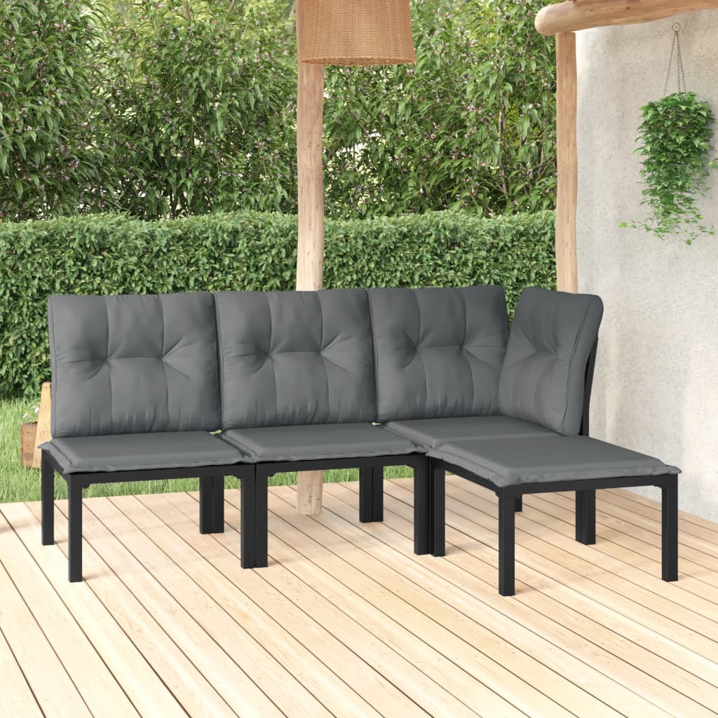 8720845879723_m_en_hd_1 vidaXL 4 Piece Garden Lounge Set Black and Grey Poly Rattan - Image 1