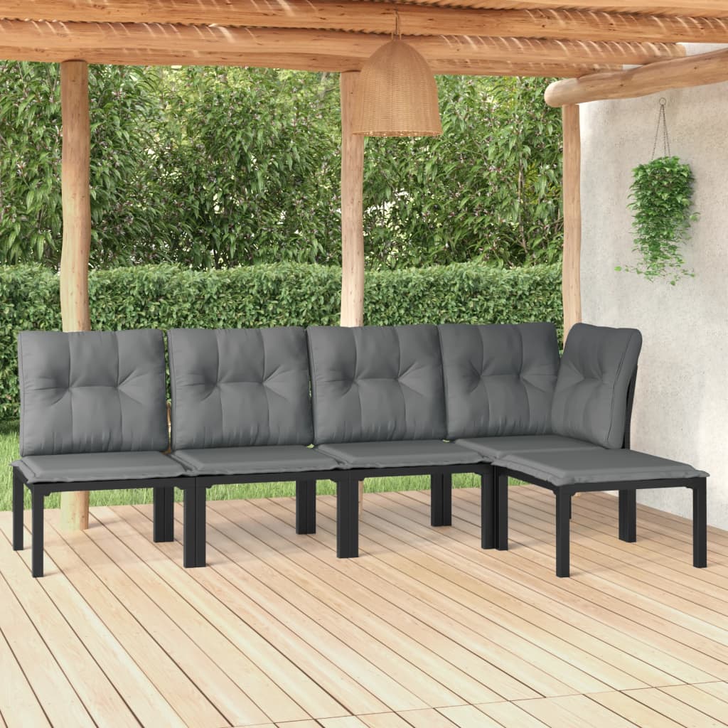 8720845879747_m_en_hd_1 vidaXL 5 Piece Garden Lounge Set Black and Grey Poly Rattan - Image 1