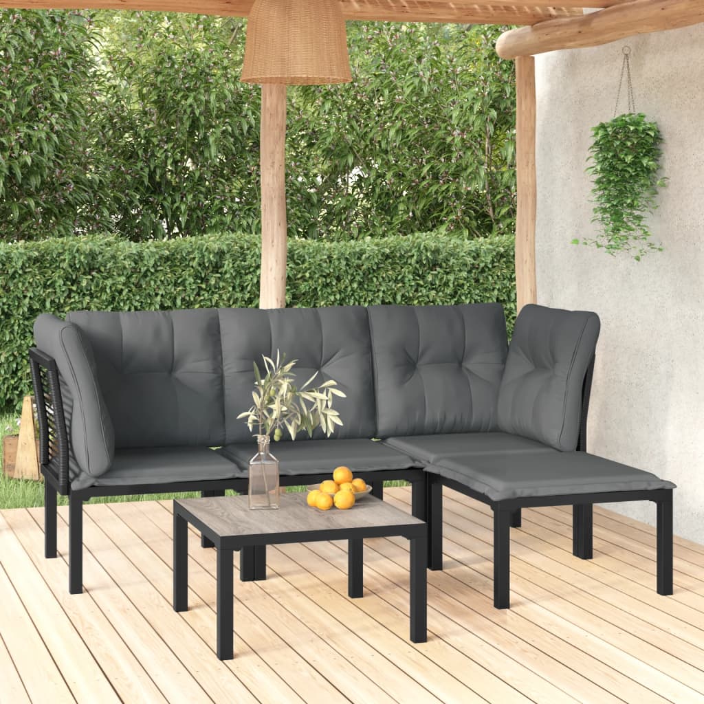 8720845879778_m_en_hd_1 vidaXL 5 Piece Garden Lounge Set Black and Grey Poly Rattan - Image 1
