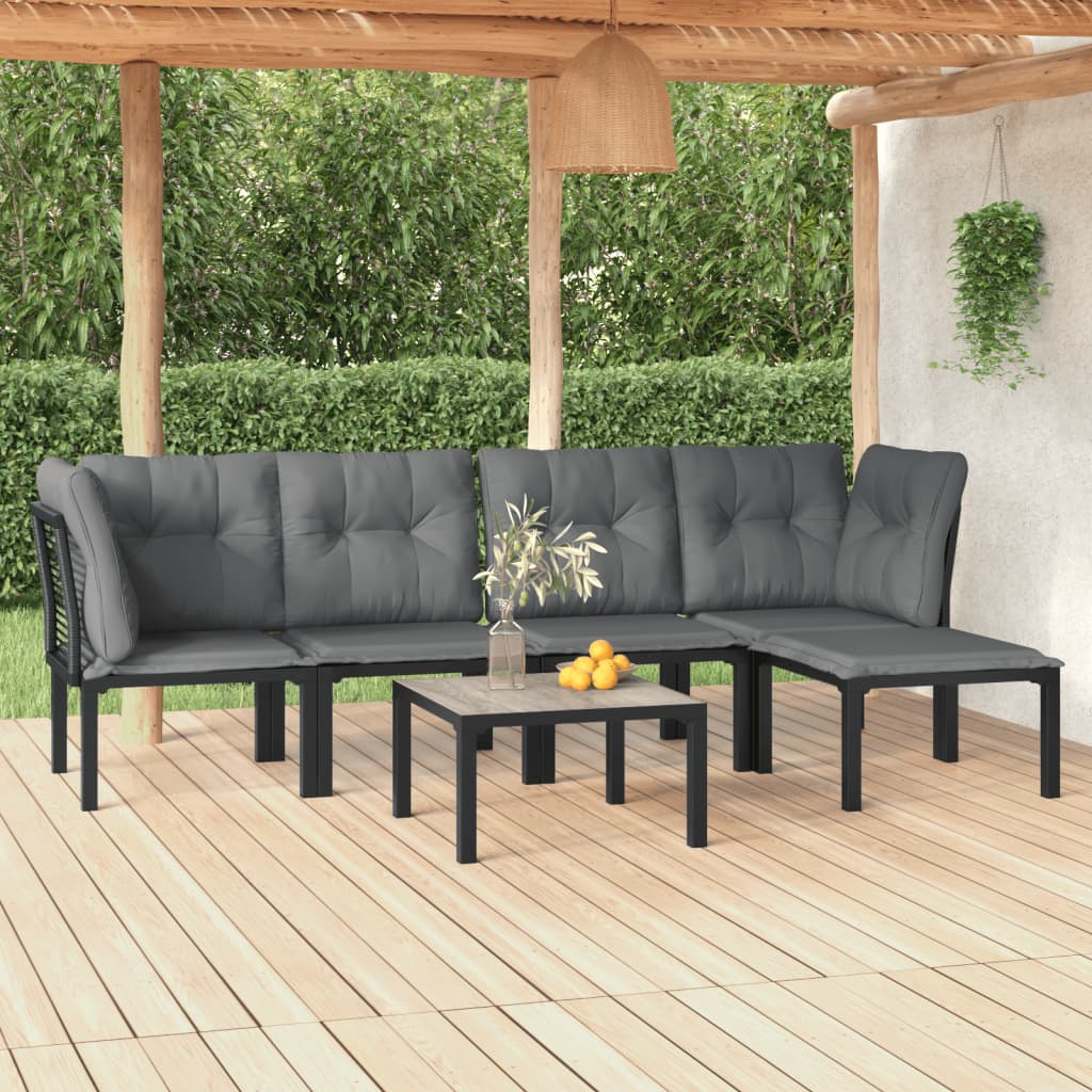 8720845879792_m_en_hd_1 vidaXL 6 Piece Garden Lounge Set Black and Grey Poly Rattan - Image 1