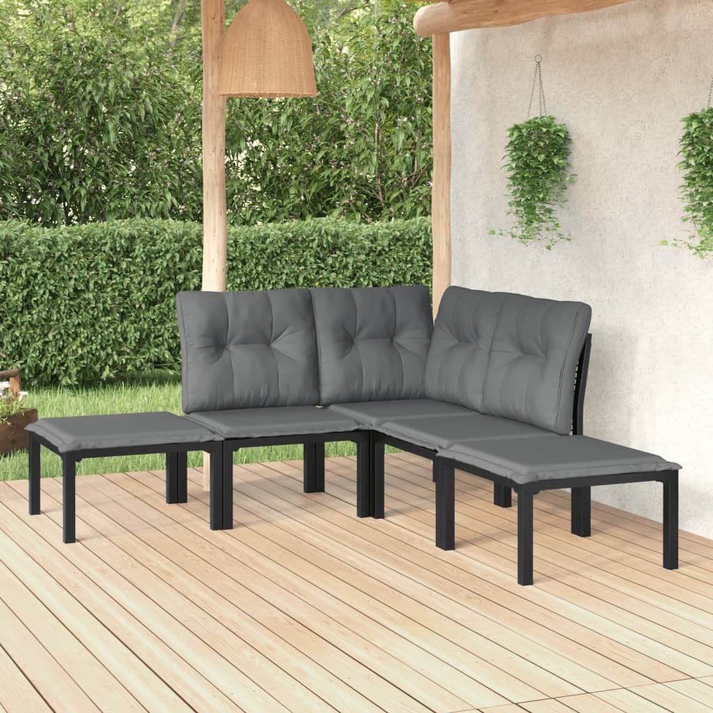 8720845879860_m_en_hd_1 vidaXL 5 Piece Garden Lounge Set Black and Grey Poly Rattan - Image 1