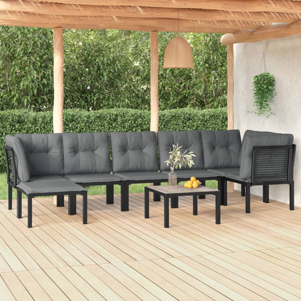 8720845879907_m_en_hd_1 vidaXL 8 Piece Garden Lounge Set Black and Grey Poly Rattan - Image 1