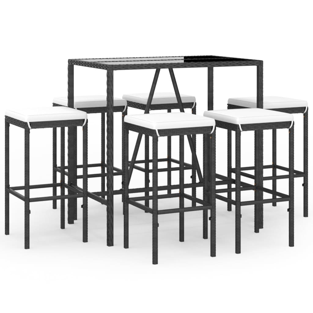 8720845880163_a_en_hd_1 vidaXL 7 Piece Garden Bar Set with Cushions Black Poly Rattan - Image 2