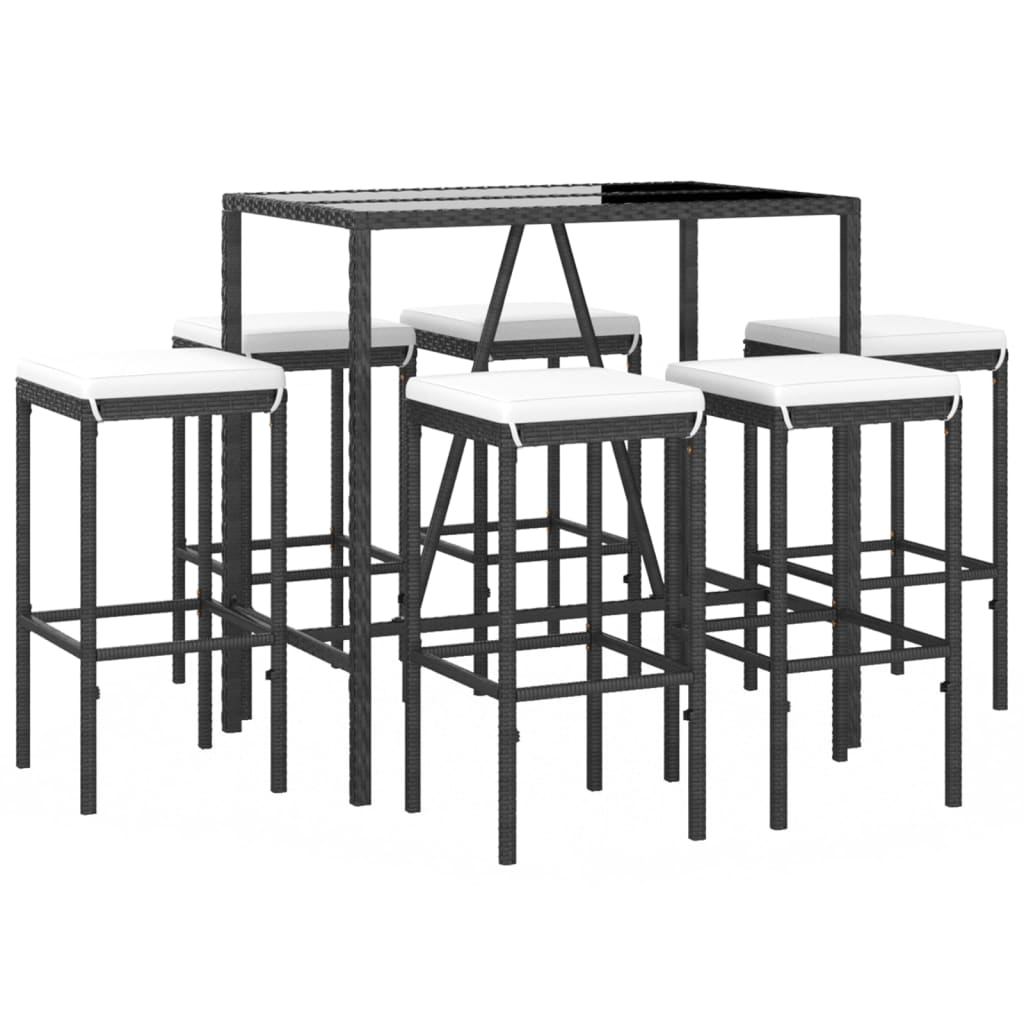 8720845880163_g_en_hd_1 vidaXL 7 Piece Garden Bar Set with Cushions Black Poly Rattan - Image 3