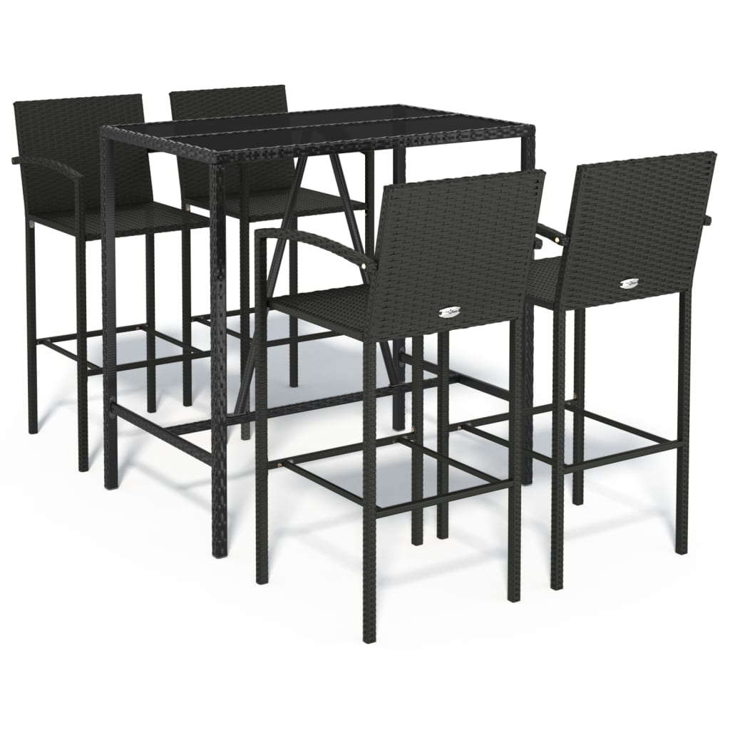 8720845880354_a_en_hd_1 vidaXL 5 Piece Garden Bar Set Black Poly Rattan - Image 2