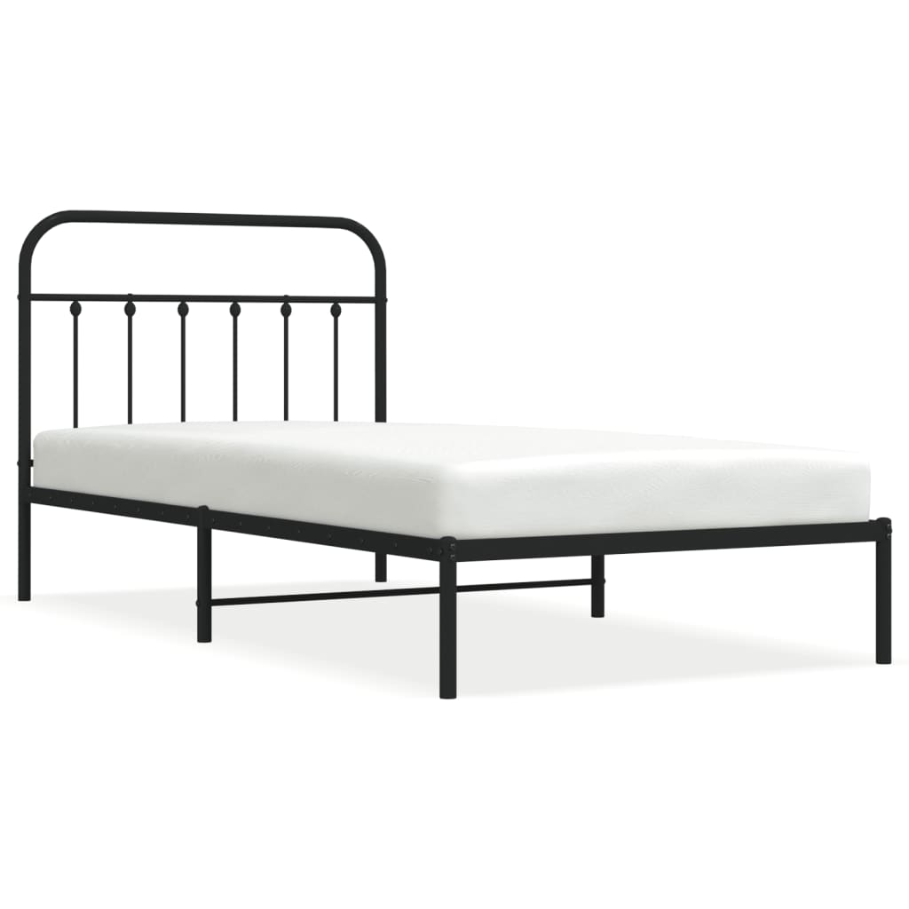 8720845881177_a_en_hd_1 vidaXL Metal Bed Frame without Mattress with Headboard Black 107x203 cm King Single - Image 2