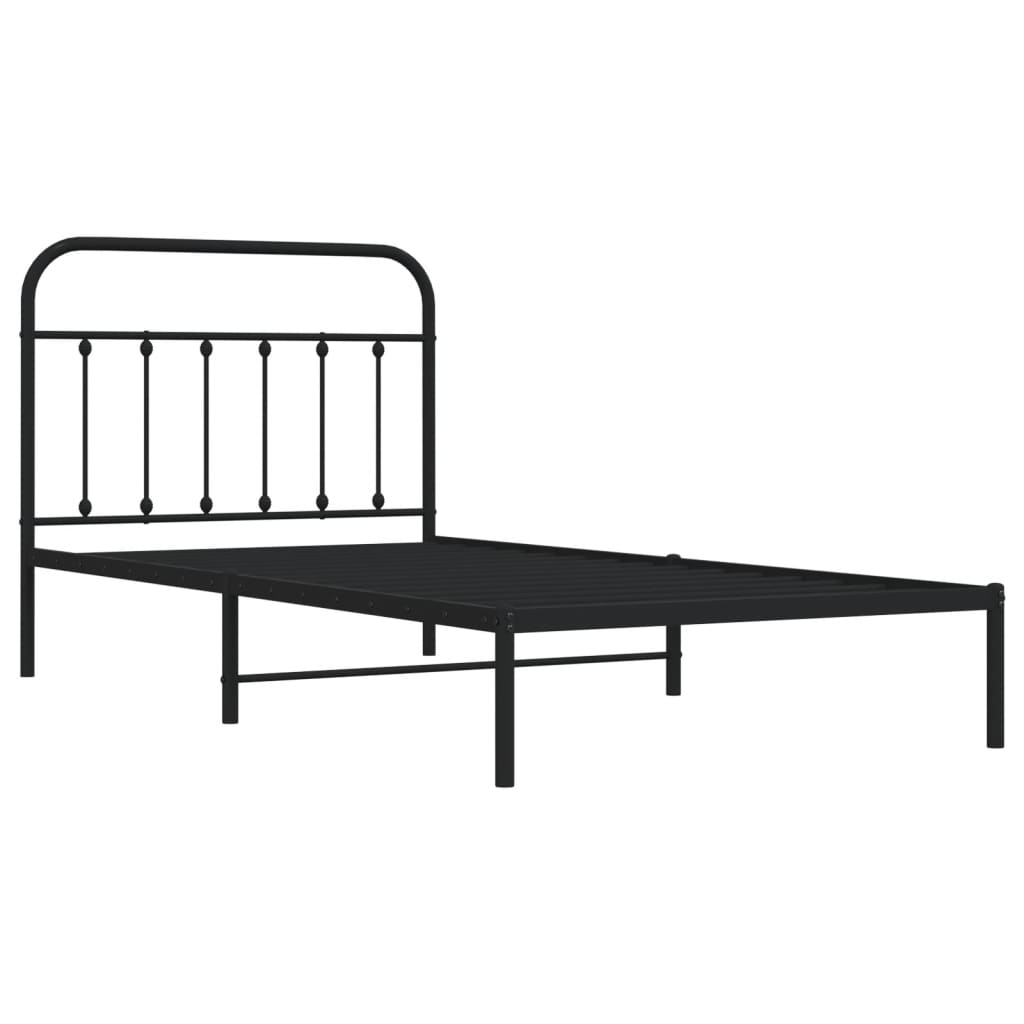 8720845881177_g_en_hd_1 vidaXL Metal Bed Frame without Mattress with Headboard Black 107x203 cm King Single - Image 3