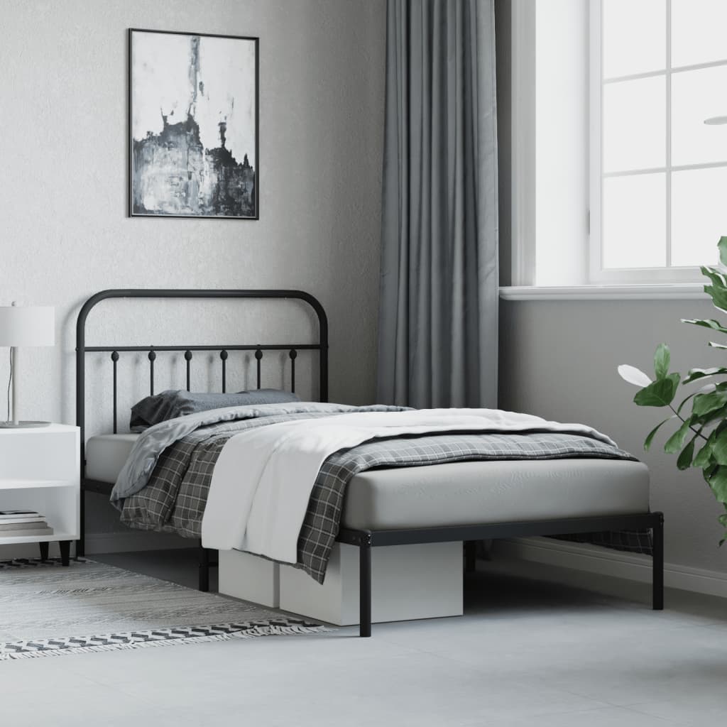 8720845881177_g_en_hd_2 vidaXL Metal Bed Frame without Mattress with Headboard Black 107x203 cm King Single - Image 4