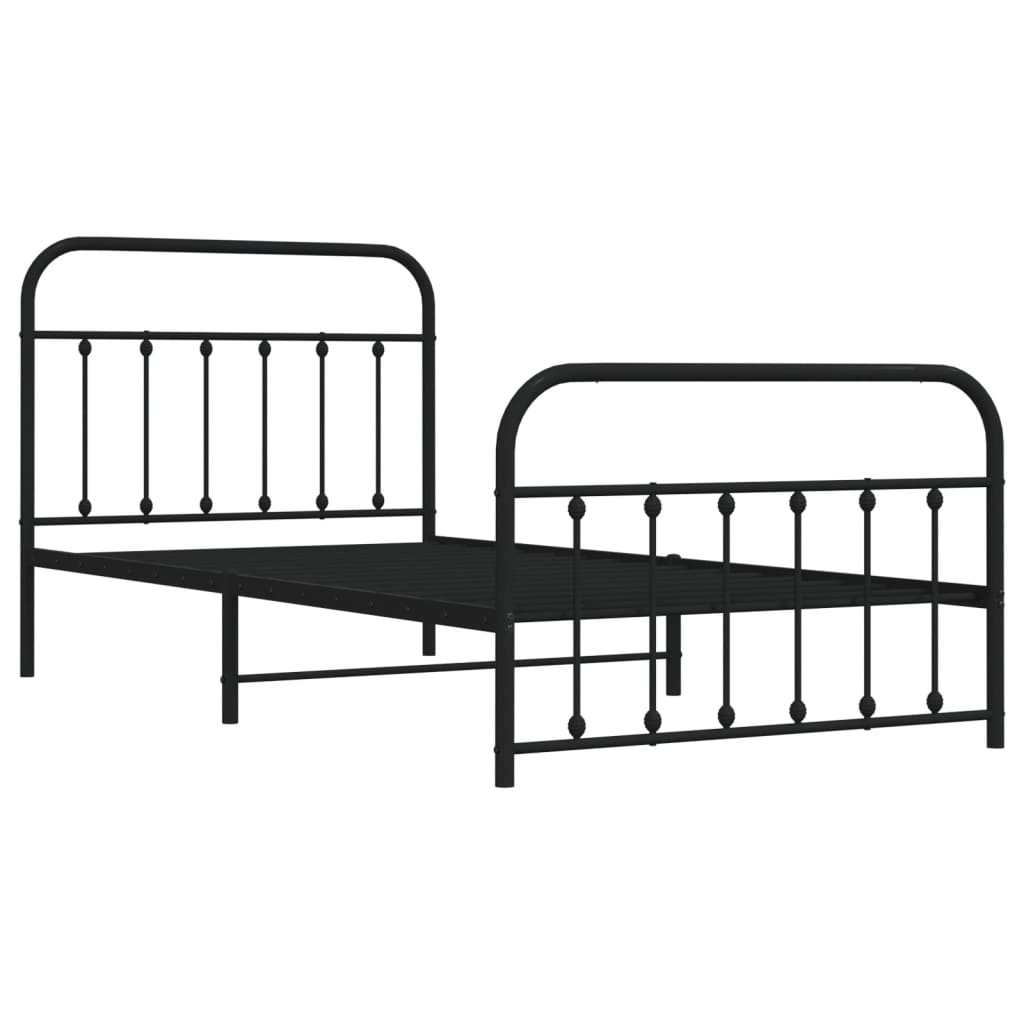 8720845881351_g_en_hd_1 vidaXL Metal Bed Frame without Mattress with Footboard Black 107x203 cm King Single - Image 3