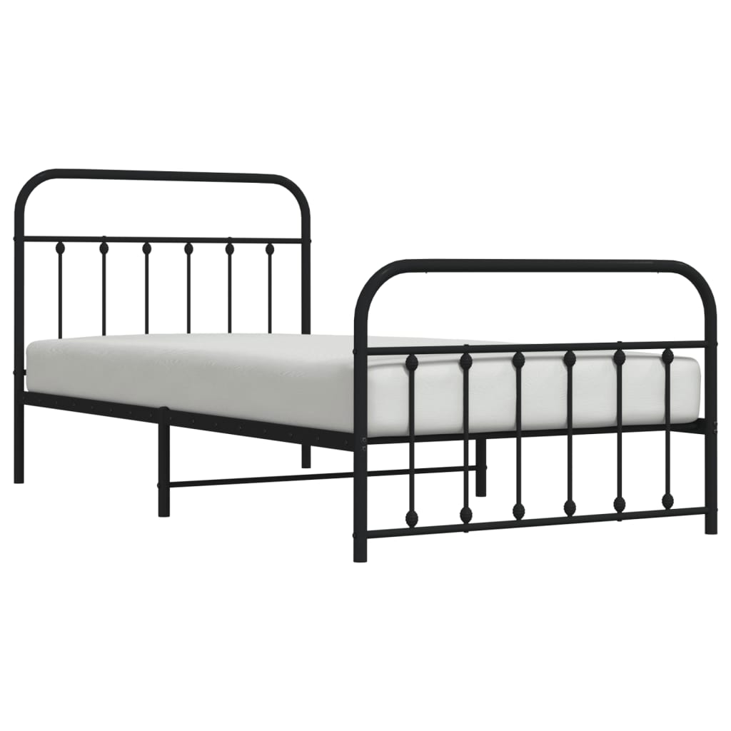 8720845881351_g_en_hd_3 vidaXL Metal Bed Frame without Mattress with Footboard Black 107x203 cm King Single - Image 5