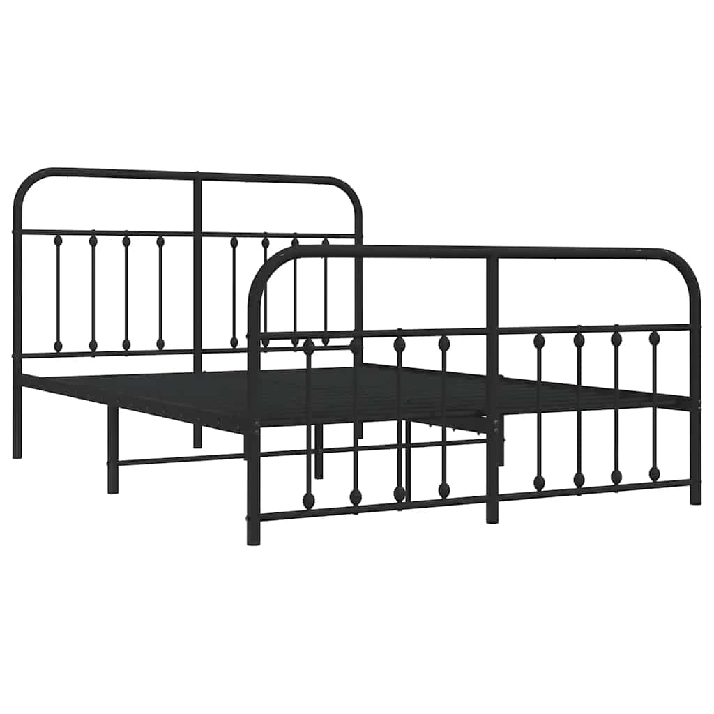 8720845881382_g_en_hd_2 vidaXL Metal Bed Frame without Mattress with Footboard Black 135x190 cm - Image 4