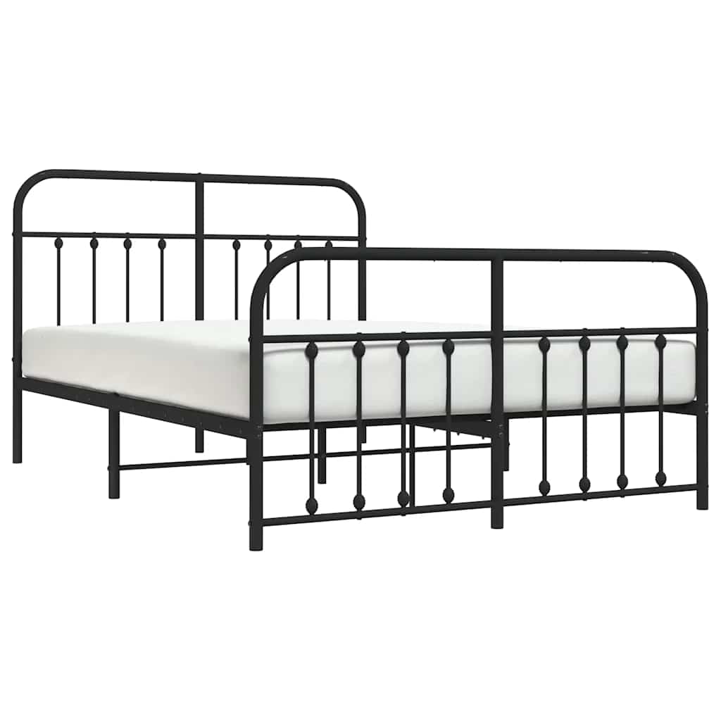 8720845881382_g_en_hd_3 vidaXL Metal Bed Frame without Mattress with Footboard Black 135x190 cm - Image 5