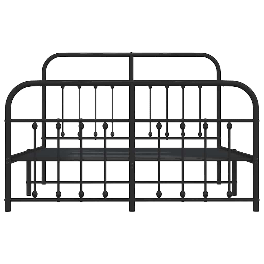 8720845881382_g_en_hd_4 vidaXL Metal Bed Frame without Mattress with Footboard Black 135x190 cm - Image 6