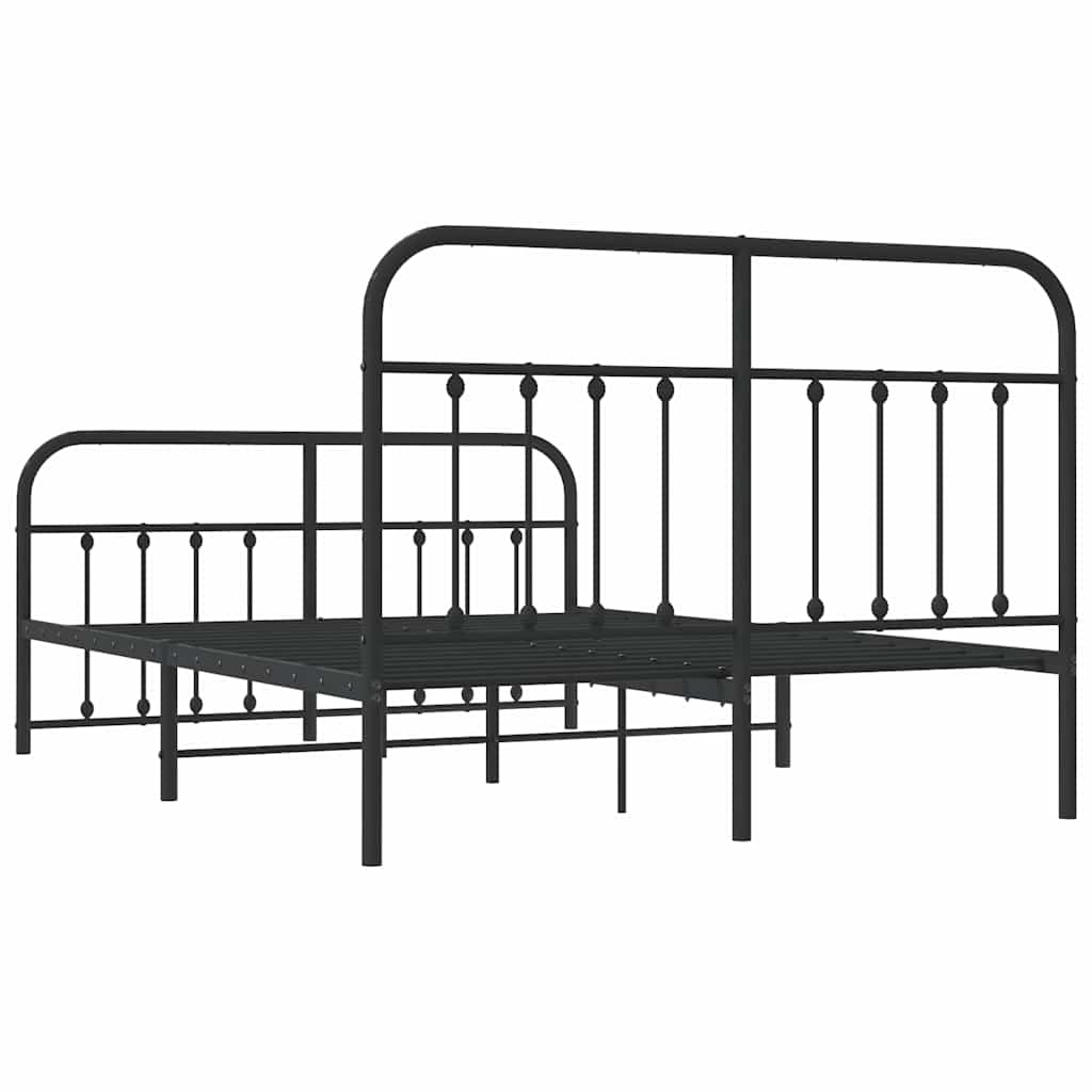 8720845881382_g_en_hd_6 vidaXL Metal Bed Frame without Mattress with Footboard Black 135x190 cm - Image 8
