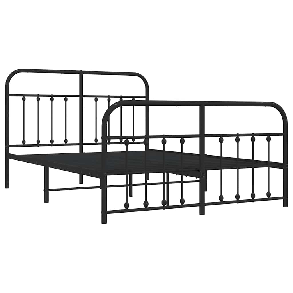 8720845881412_g_en_hd_2 vidaXL Metal Bed Frame without Mattress with Footboard Black 150x200 cm - Image 4