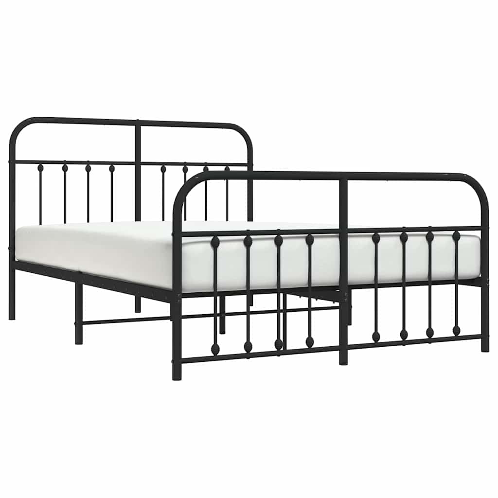 8720845881412_g_en_hd_3 vidaXL Metal Bed Frame without Mattress with Footboard Black 150x200 cm - Image 5