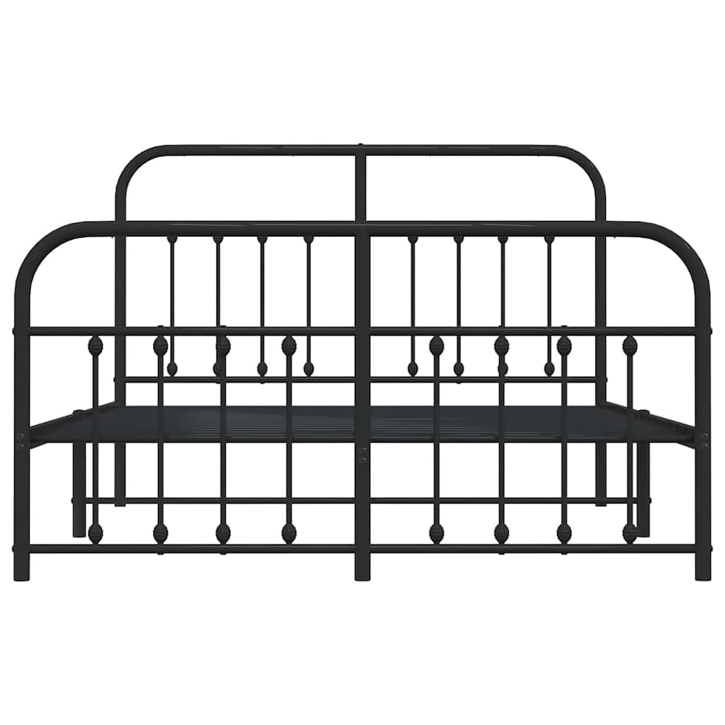 8720845881412_g_en_hd_4 vidaXL Metal Bed Frame without Mattress with Footboard Black 150x200 cm - Image 6