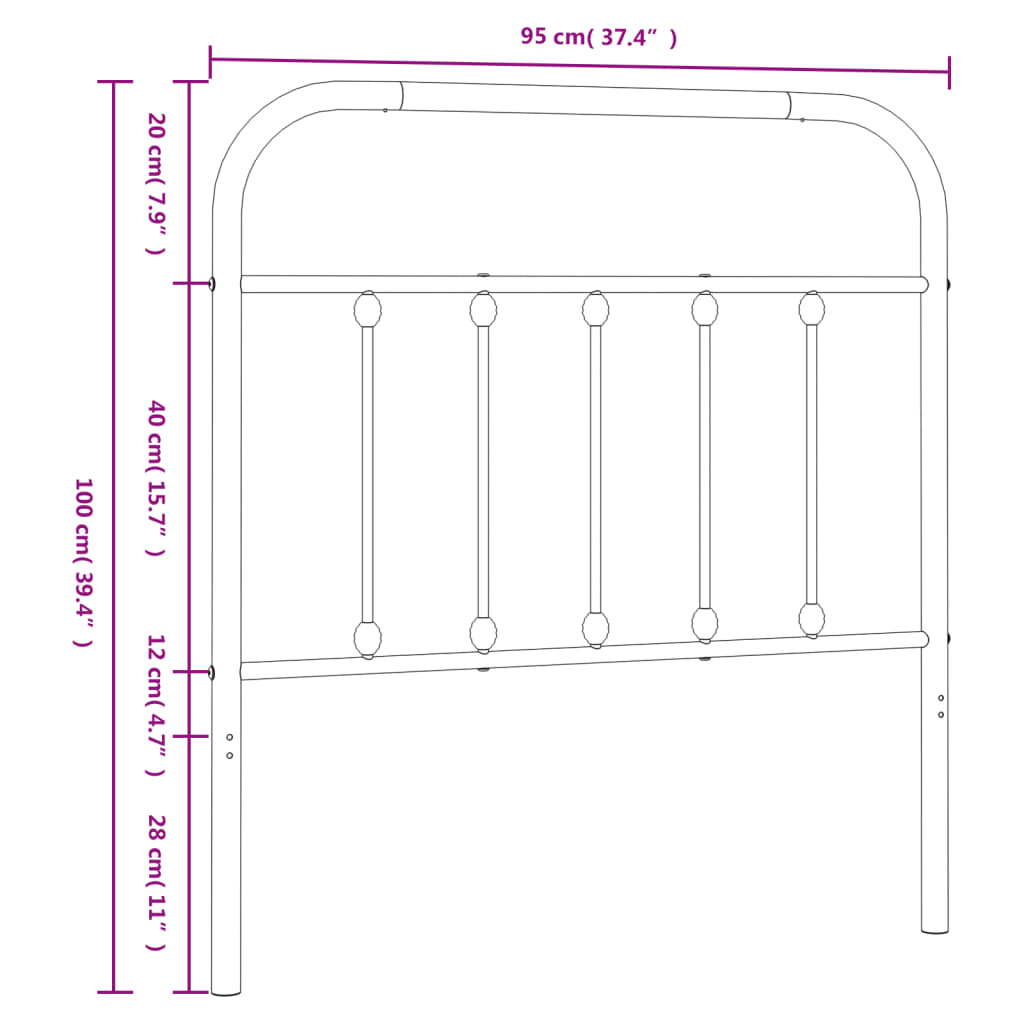 8720845881498_g_en_hd_5 vidaXL Metal Headboard Black 90 cm - Image 7