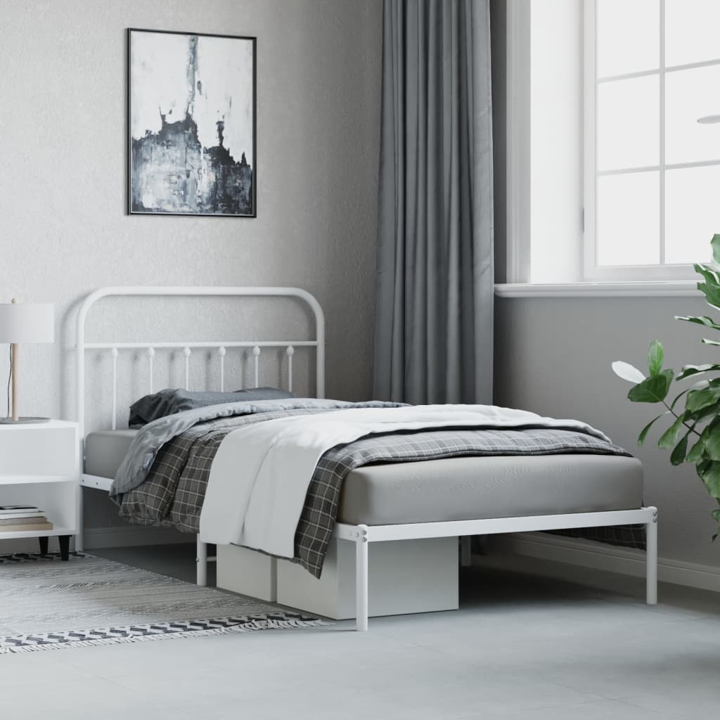 8720845881665_g_en_hd_2 vidaXL Metal Bed Frame without Mattress with Headboard White 107x203 cm King Single - Image 4