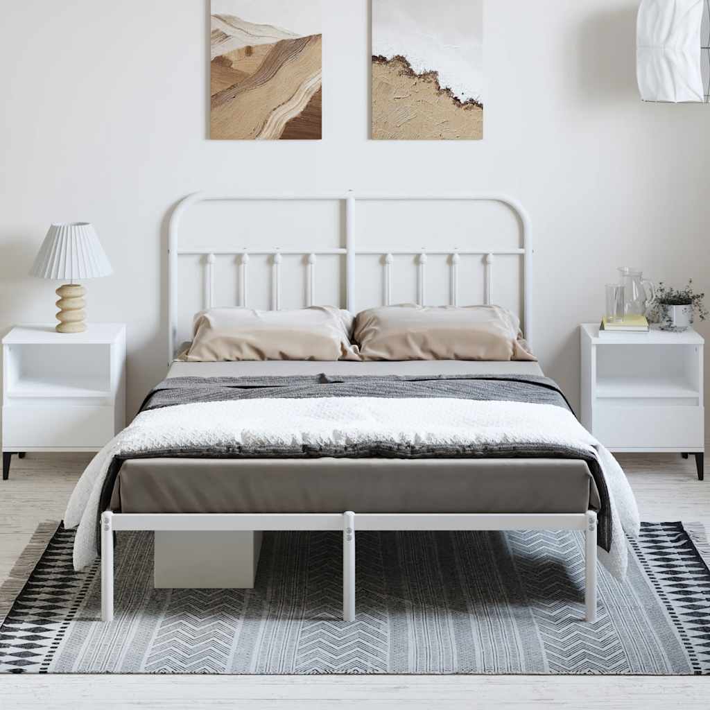 8720845881726_g_en_hd_1 vidaXL Metal Bed Frame without Mattress with Headboard White 150x200 cm - Image 3
