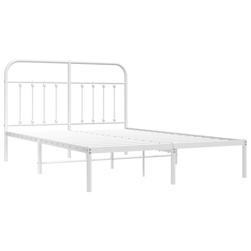 8720845881726_g_en_hd_2 vidaXL Metal Bed Frame without Mattress with Headboard White 150x200 cm - Image 4