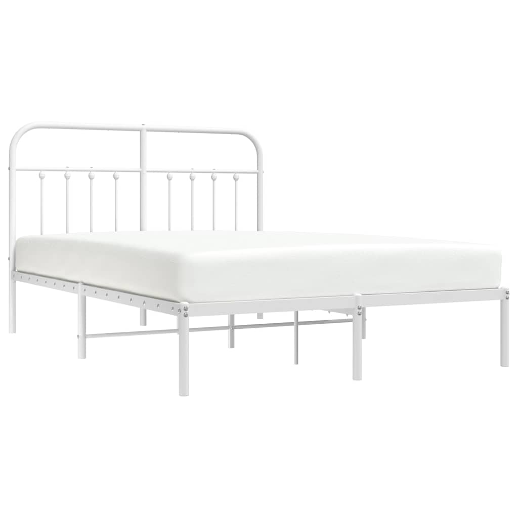 8720845881726_g_en_hd_4 vidaXL Metal Bed Frame without Mattress with Headboard White 150x200 cm - Image 6