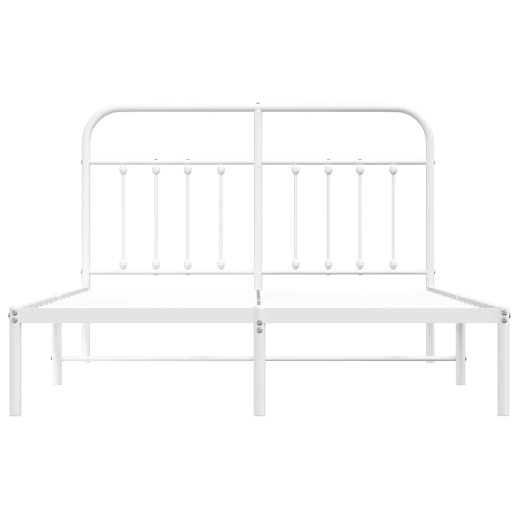 8720845881726_g_en_hd_5 vidaXL Metal Bed Frame without Mattress with Headboard White 150x200 cm - Image 7