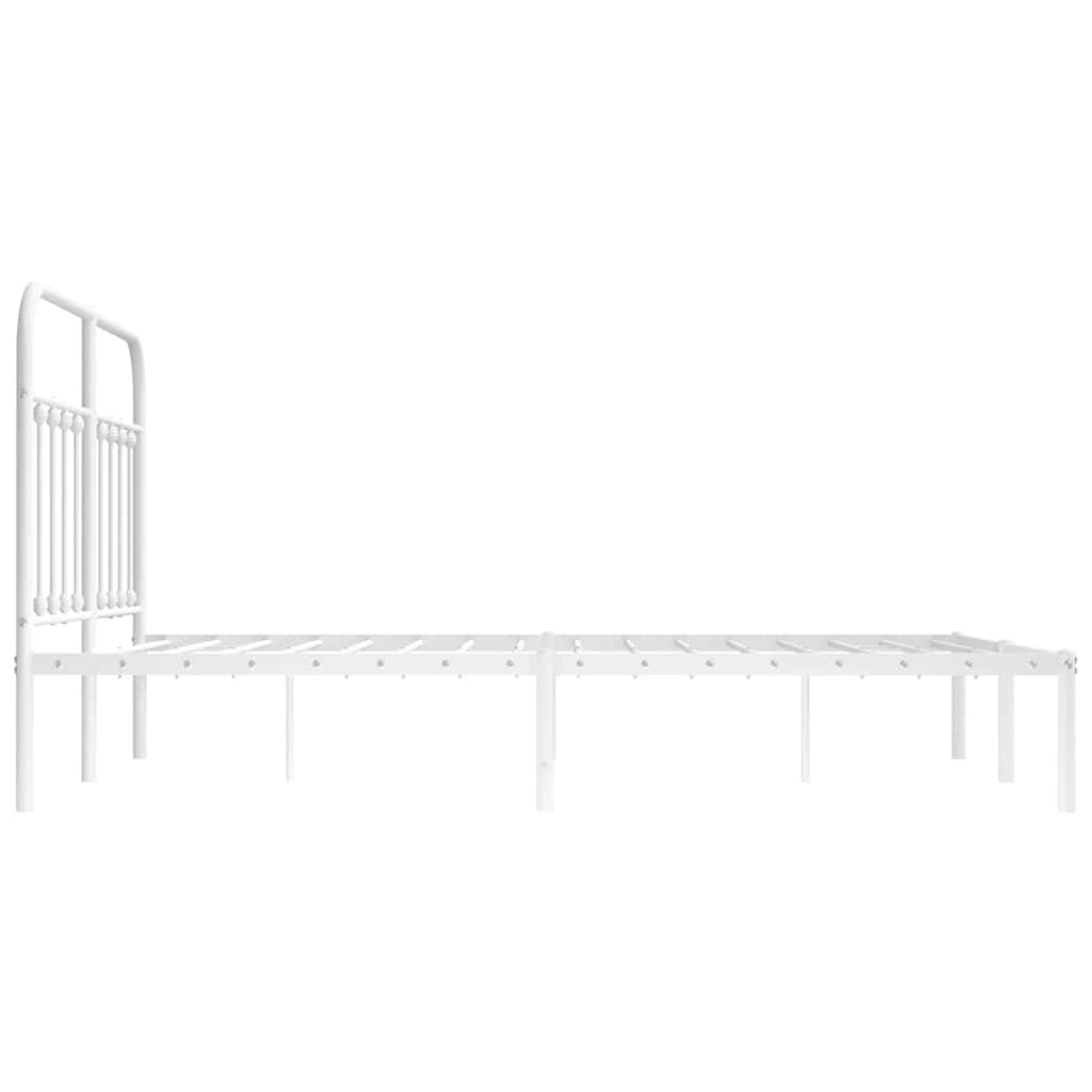 8720845881726_g_en_hd_6 vidaXL Metal Bed Frame without Mattress with Headboard White 150x200 cm - Image 8