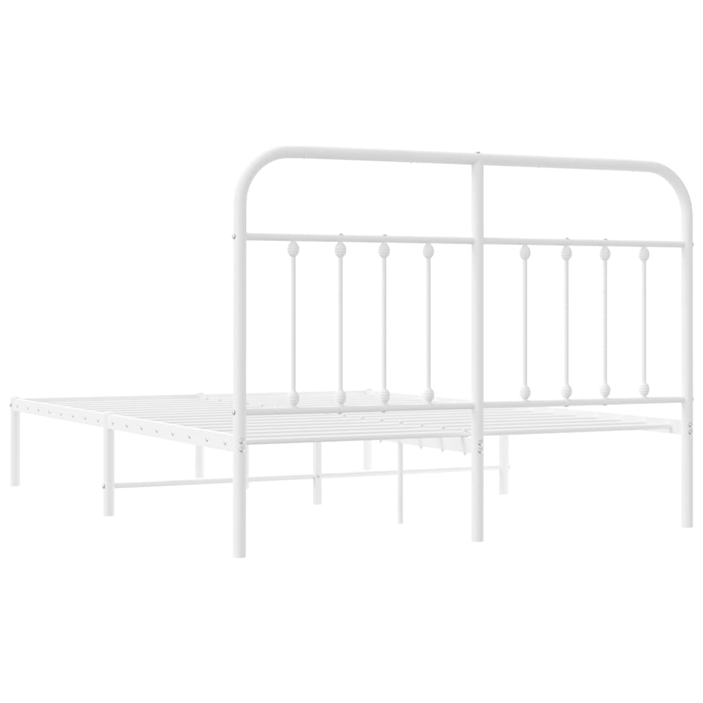 8720845881726_g_en_hd_7 vidaXL Metal Bed Frame without Mattress with Headboard White 150x200 cm - Image 9