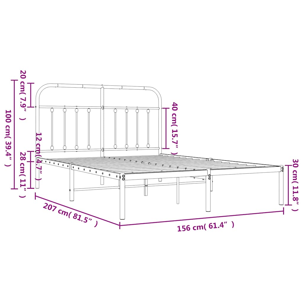 8720845881726_g_en_hd_9 vidaXL Metal Bed Frame without Mattress with Headboard White 150x200 cm - Image 11