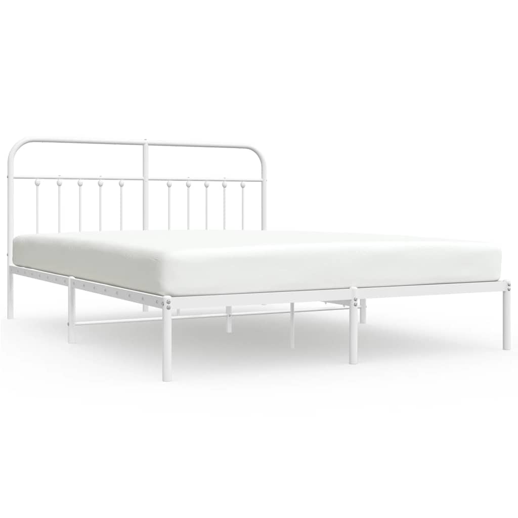 8720845881740_a_en_hd_1 vidaXL Metal Bed Frame without Mattress with Headboard White 183x203 cm King - Image 2
