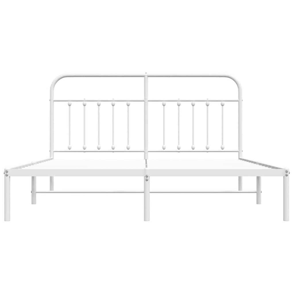 8720845881740_g_en_hd_4 vidaXL Metal Bed Frame without Mattress with Headboard White 183x203 cm King - Image 6