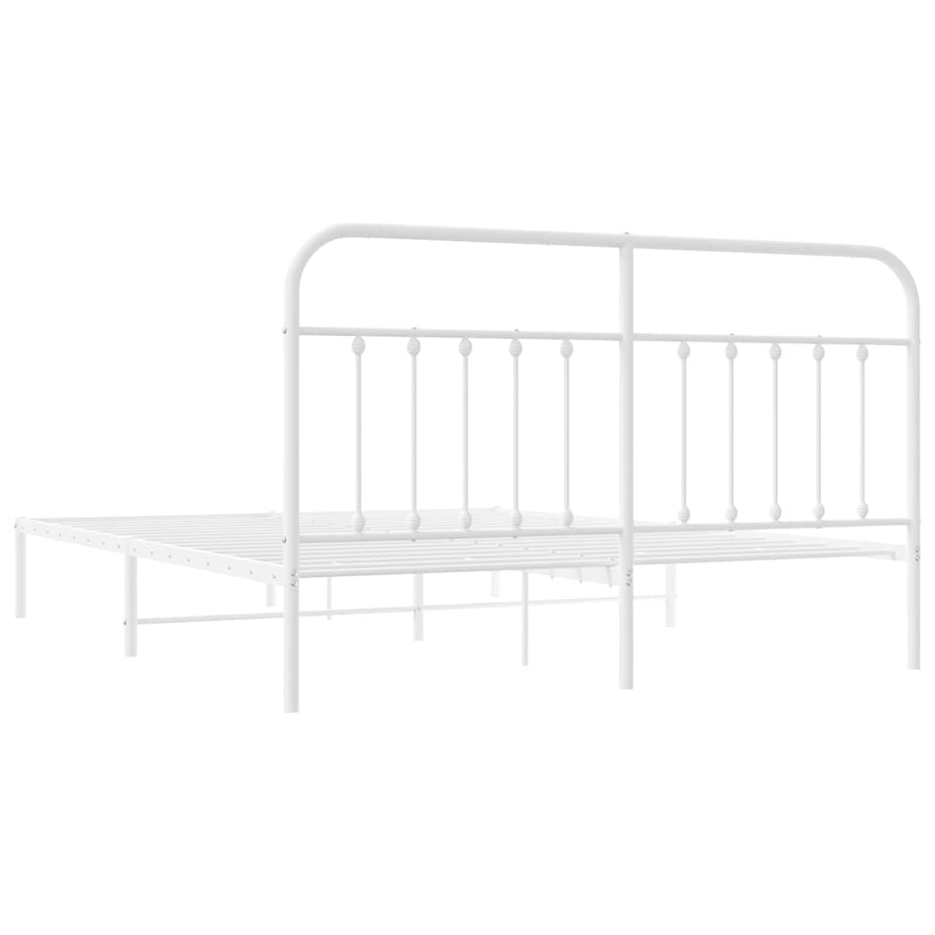 8720845881740_g_en_hd_6 vidaXL Metal Bed Frame without Mattress with Headboard White 183x203 cm King - Image 8