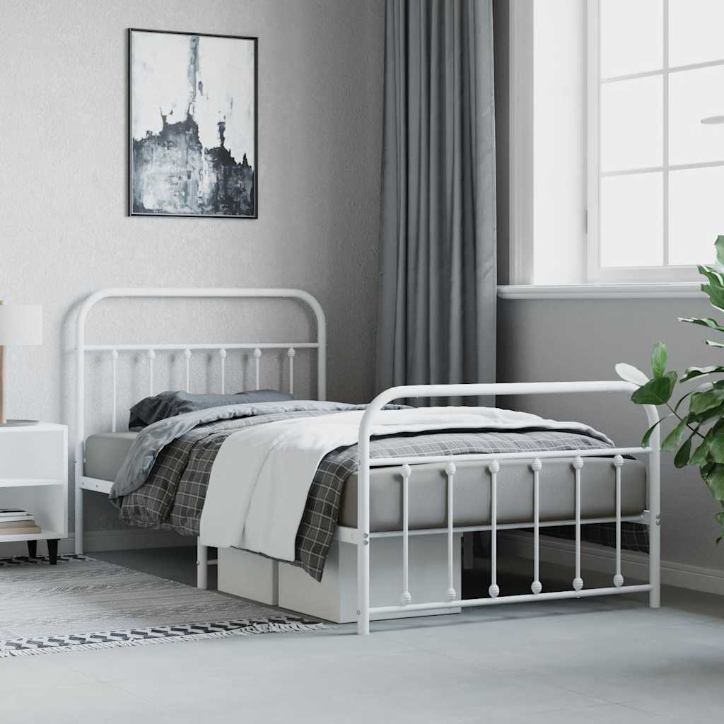 8720845881849_g_en_hd_2 vidaXL Metal Bed Frame without Mattress with Footboard White 107x203 cm King Single - Image 4