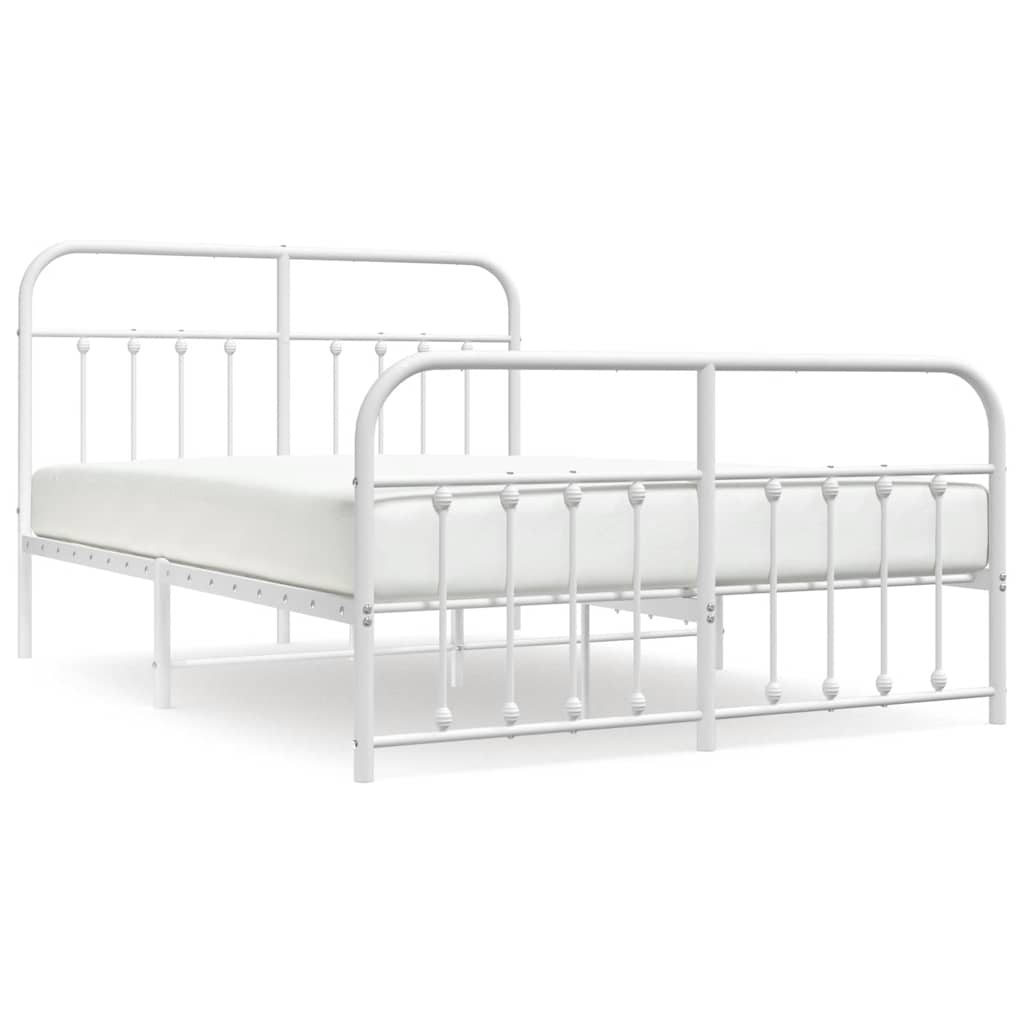 8720845881870_a_en_hd_1 vidaXL Metal Bed Frame without Mattress with Footboard White 135x190 cm - Image 2