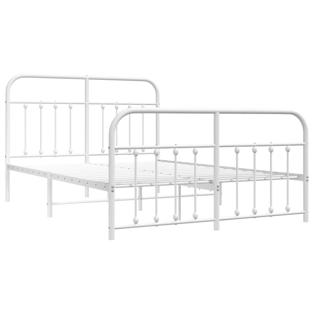 8720845881870_g_en_hd_1 vidaXL Metal Bed Frame without Mattress with Footboard White 135x190 cm - Image 3