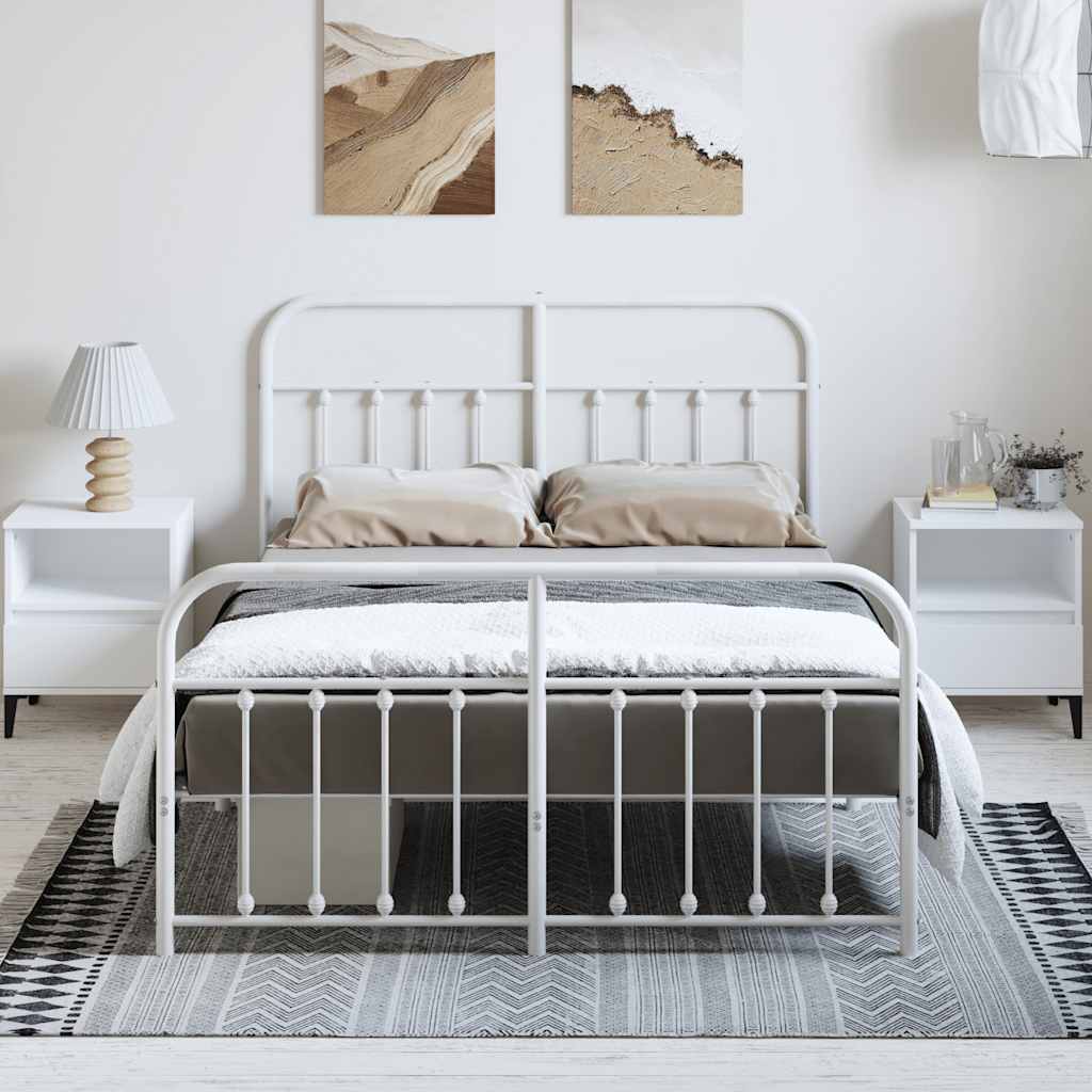 8720845881870_g_en_hd_2 vidaXL Metal Bed Frame without Mattress with Footboard White 135x190 cm - Image 4