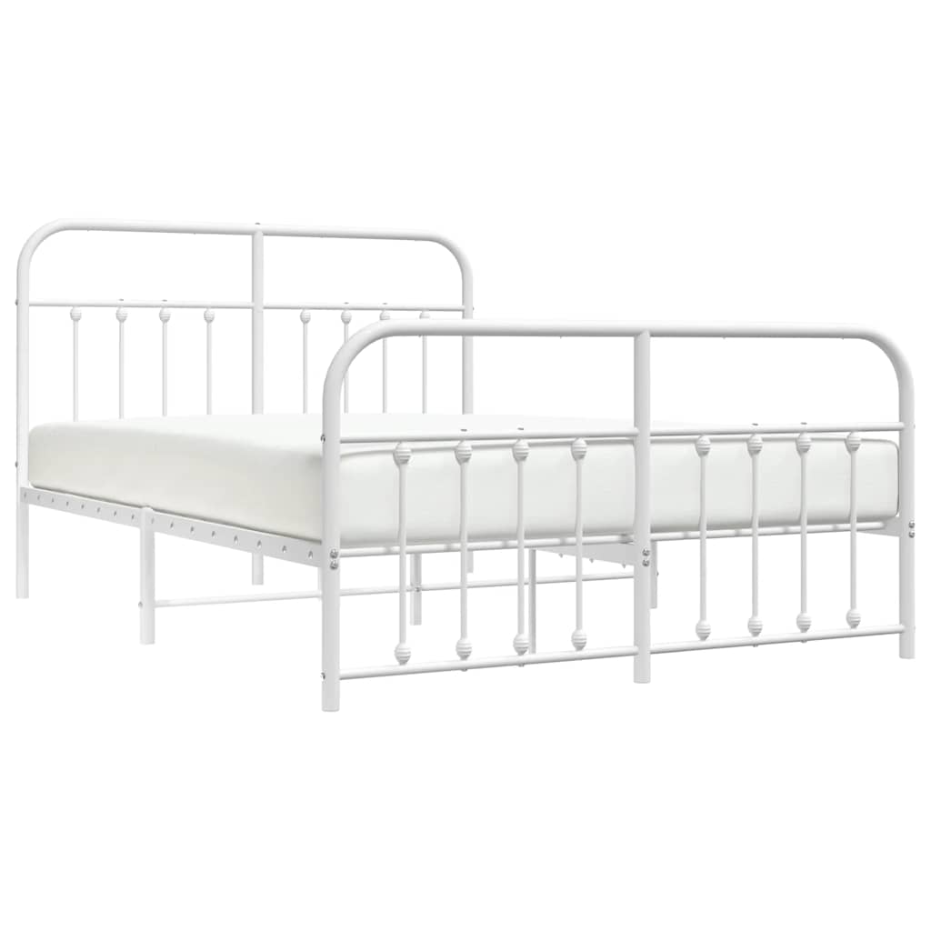 8720845881870_g_en_hd_3 vidaXL Metal Bed Frame without Mattress with Footboard White 135x190 cm - Image 5