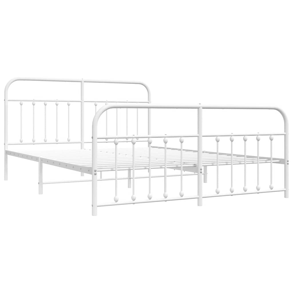 8720845881924_g_en_hd_1 vidaXL Metal Bed Frame without Mattress with Footboard White 183x203 cm King - Image 3