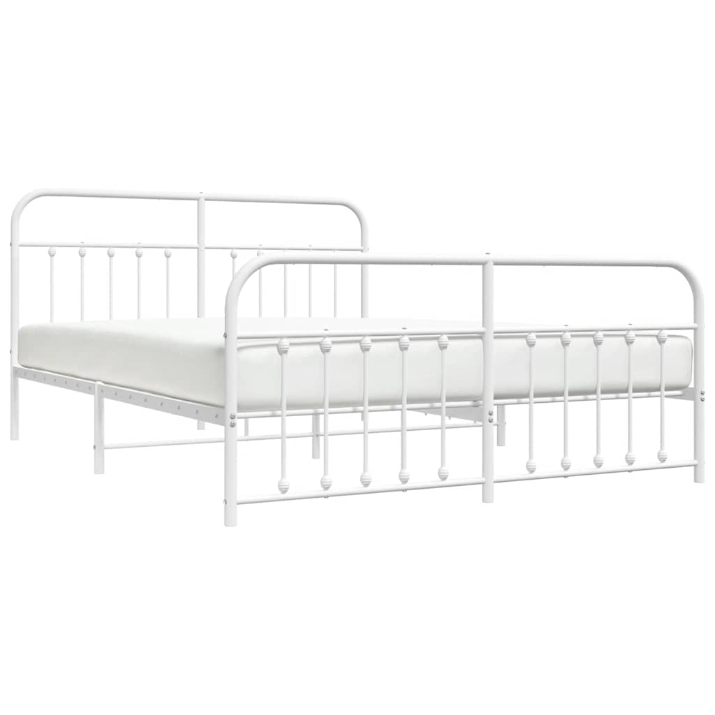 8720845881924_g_en_hd_3 vidaXL Metal Bed Frame without Mattress with Footboard White 183x203 cm King - Image 5