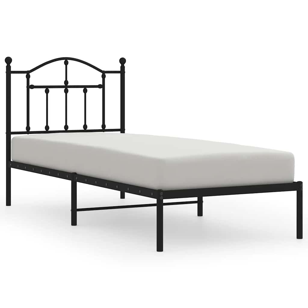 8720845882112_a_en_hd_1 vidaXL Metal Bed Frame without Mattress with Headboard Black 90x190 cm - Image 2