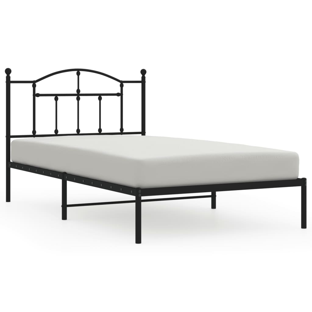 8720845882150_a_en_hd_1 vidaXL Metal Bed Frame without Mattress with Headboard Black 107x203 cm King Single - Image 2