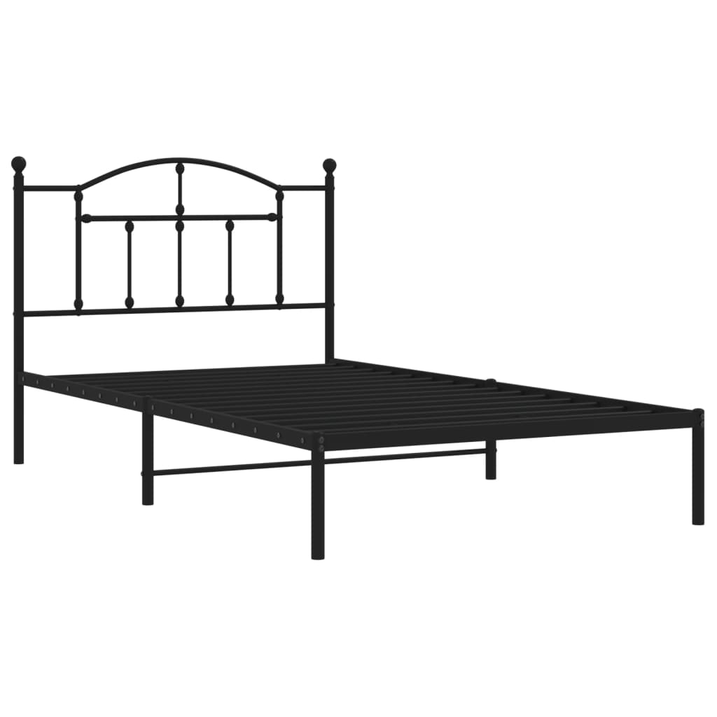 8720845882150_g_en_hd_1 vidaXL Metal Bed Frame without Mattress with Headboard Black 107x203 cm King Single - Image 3